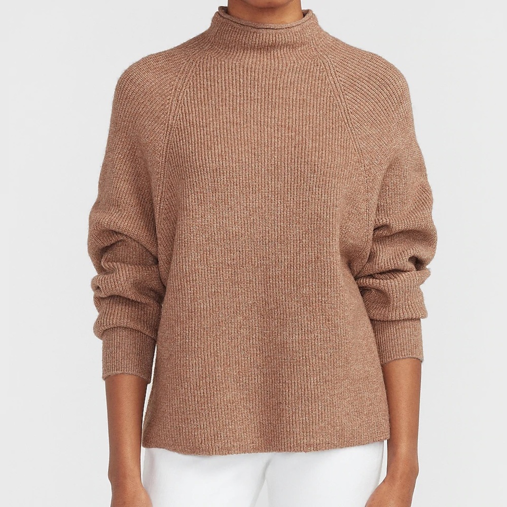 EXPRESS Ribbed Mock Neck Dolman Sleeve Sweater